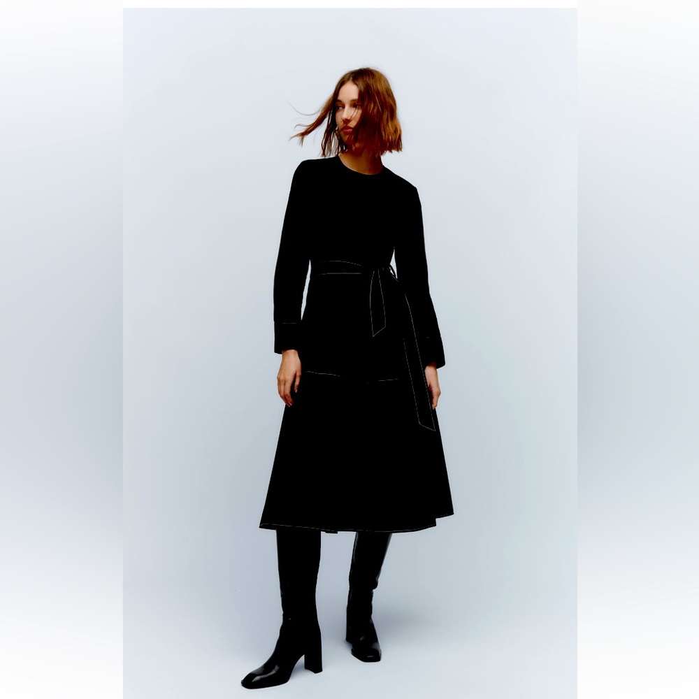 Zara black midi dress size L